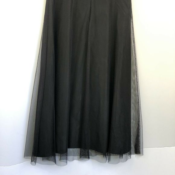 David's Bridal Black Tulle Midi Dress Empire Waist Whimsigoth Dark Fairy Size 10 - Picture 10 of 11